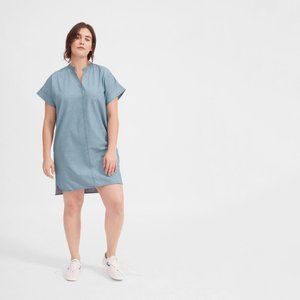 Everlane Light Indigo Split Neck Denim Dress Sz 4
